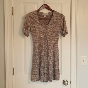 Vintage Romper, Gray Floral, Size S